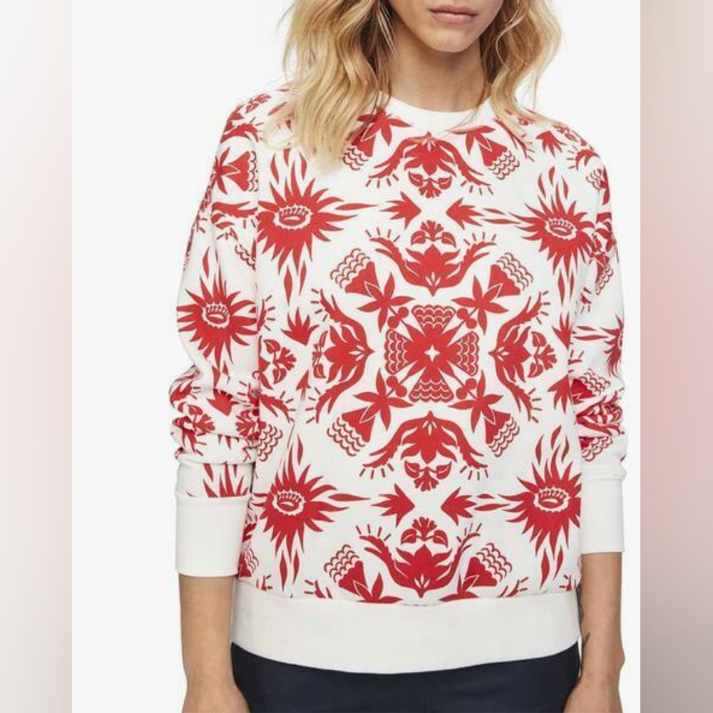 Scotch & Soda Graphic Sweatshirt Scandinavian Hex Floral Design Size XS - Picture 2 of 8